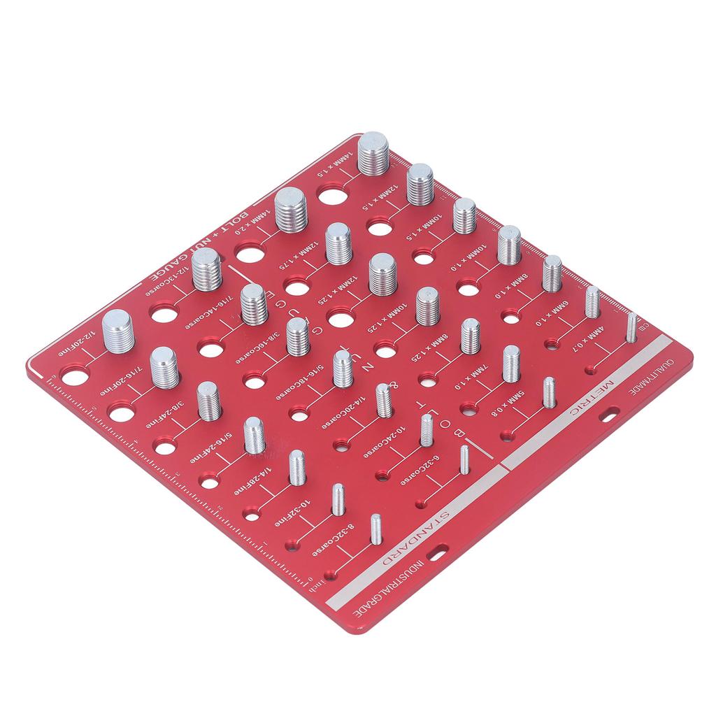 Калибр для проверки резьбы гаек и болтов 7,9x7,9 дюйма Идентификатор Алюминиевый сплав Простое управление Точный измерительный инструмент для гаража