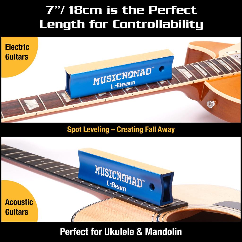 MUSICNOMAD Fret Leveling and Fingerboard Leveling MN810 Tool, 7-inch (18cm) L-Beam