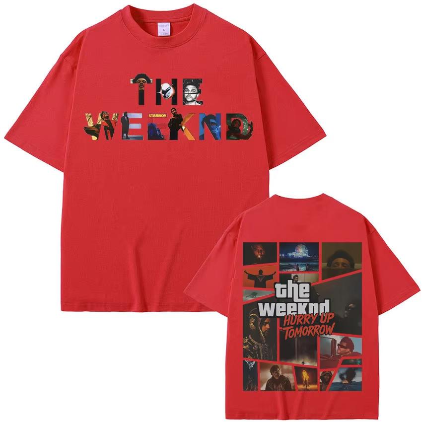 Trendy The Weeknd Hurry Up Tomorrow Double Sided Print Graphic 2026 Spring summer Men Women Short Sleeve Top Gothic Hot Sale