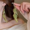 Богемные серьги-крючки с листьями и перьями Винтажные серьги для отпуска