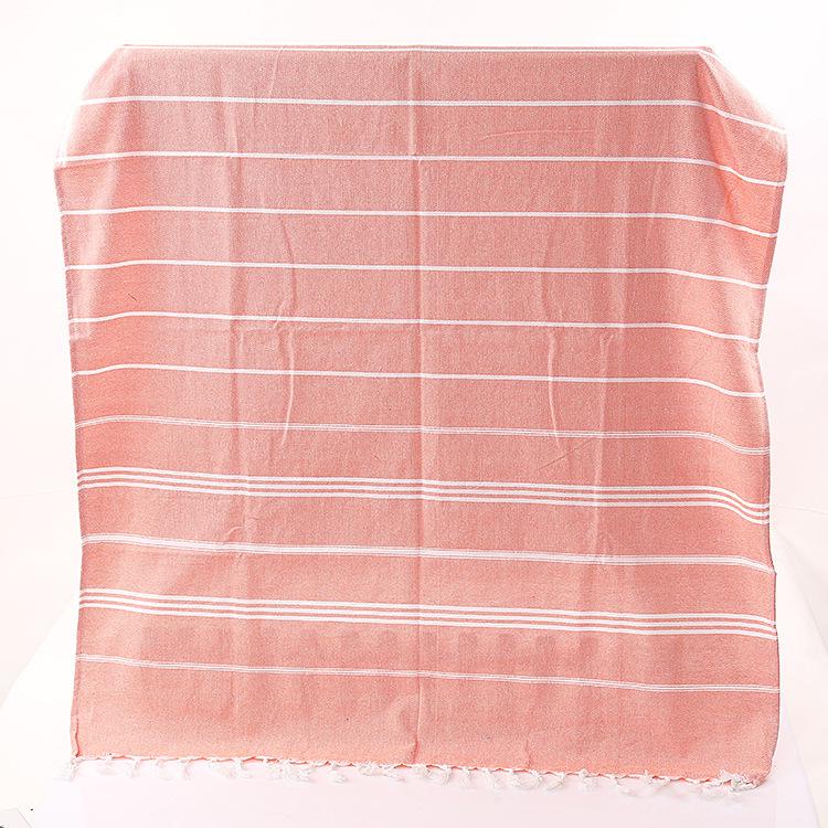 Turkish Cotton Sand-Resistant Striped Beach Shawl/Towel with Tassels