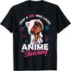 Unisex T-shirt Just A Girl Who Loves Anime and Sketching Anime Merch Stuff T-Shirt