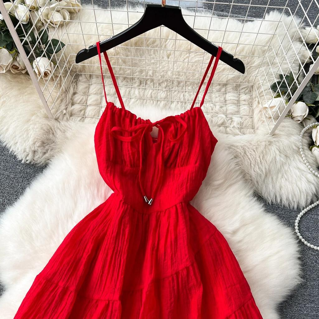 Маленькая одежда с милым бантом и квадратным воротником, облегающие короткие юбки с оборками, сексуальное платье на бретельках с открытой спиной
