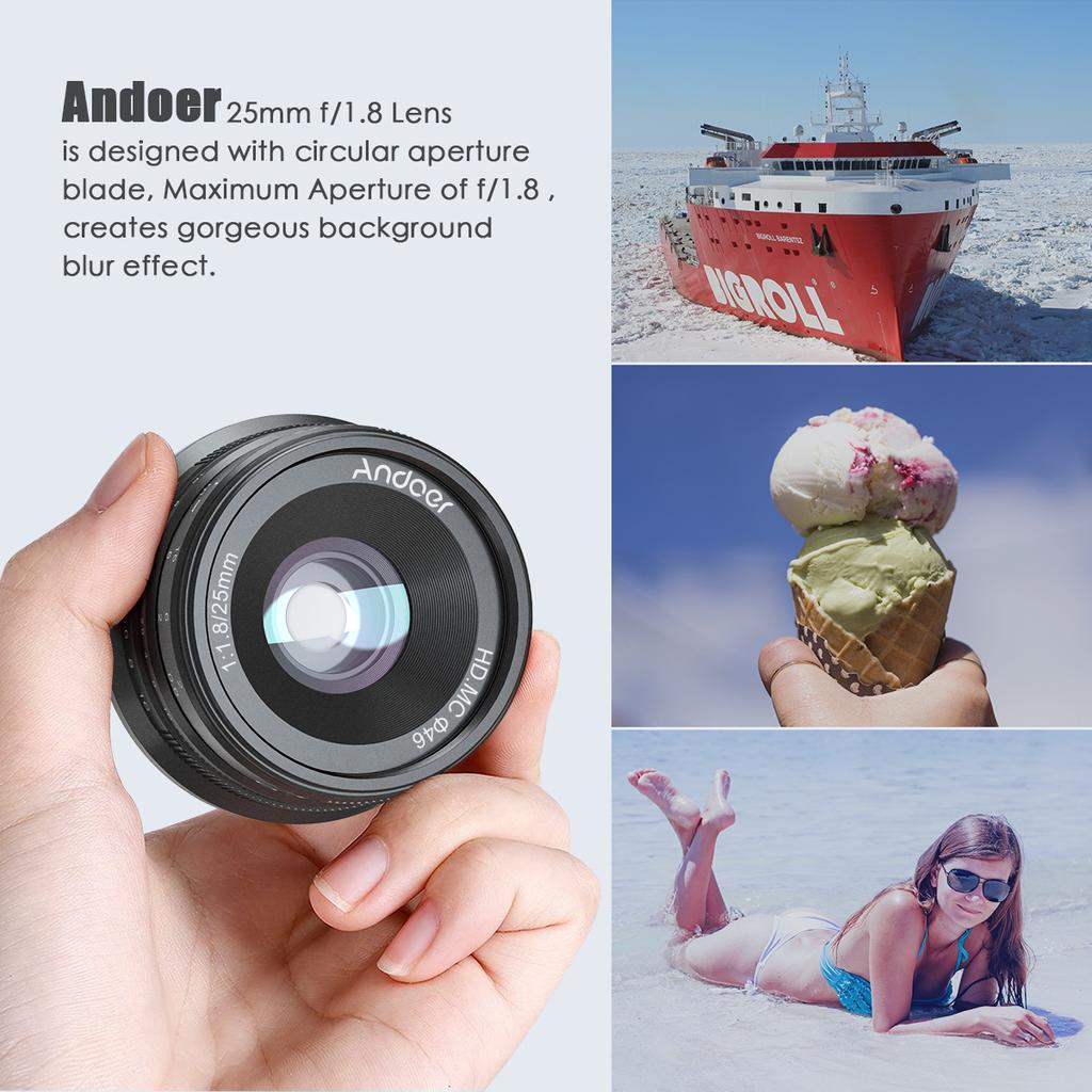 Andoer 25 мм F1.8 APS-C объектив с ручной фокусировкой и широкой диафрагмой, замена для Sony