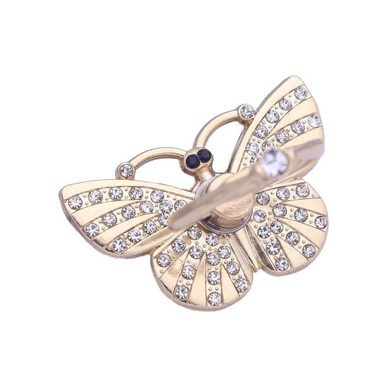 Держатель-кольцо для пальца Вращение на градус Задняя Универсальная 360 Наклейка Страз Бабочка Мобильный телефон