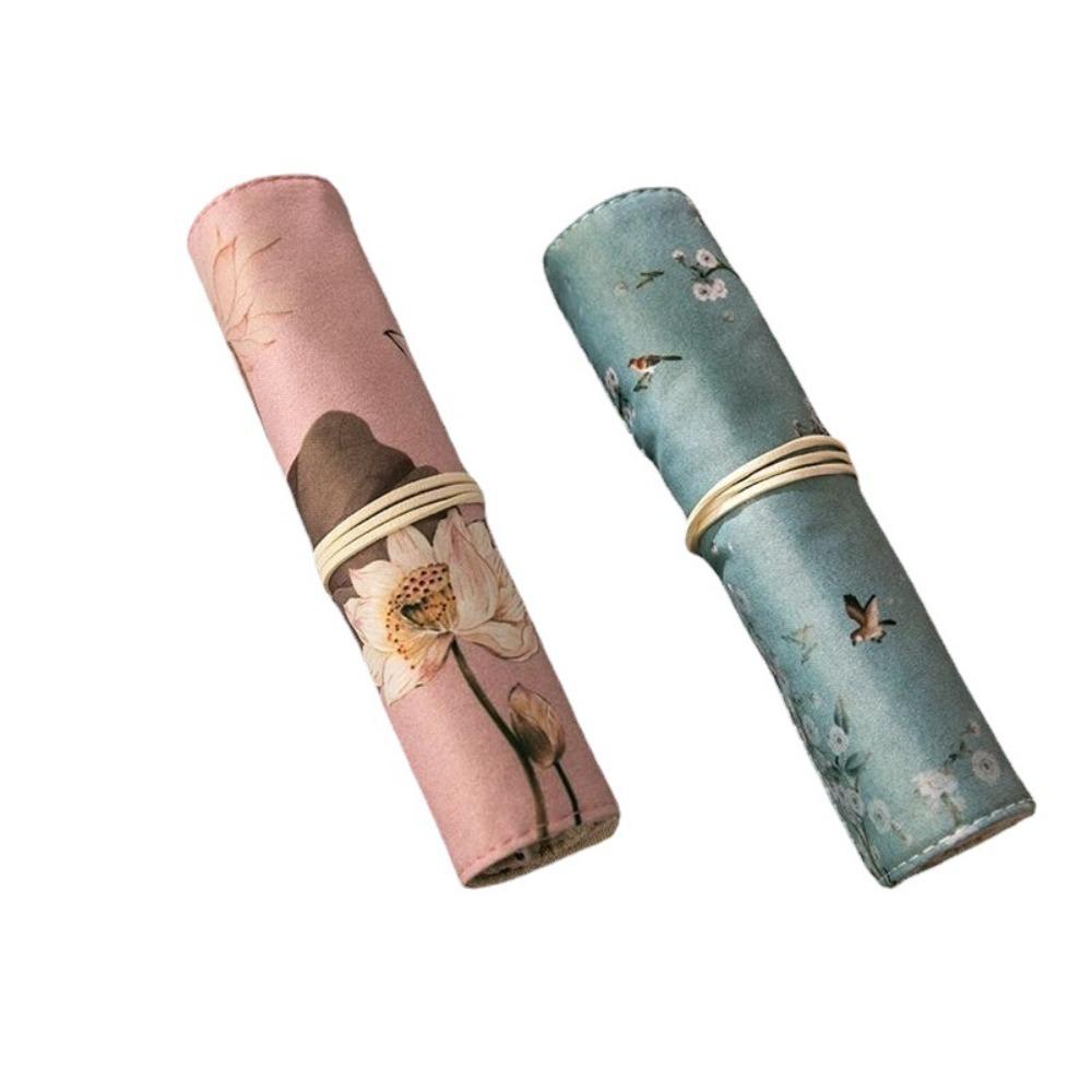 Traditional Palace Stationery Bag Large Capacity Roll Pouch Vintage Pencil Storage Bag Students