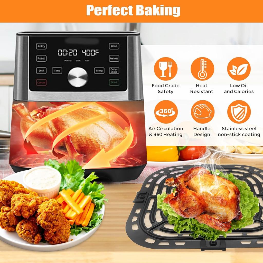 Сковорода-гриль GXF для аэрофритюрницы tant Pot Vortex Plus 6 в 1 5,7QT 6 QT Gourmia GAF735 6 QT Аэрофритюрница, Аксессуары Сменная решетка-поддон Запасные части Решетка-гриль