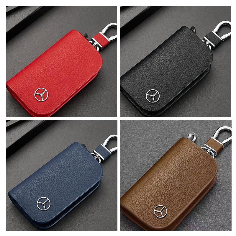 Автомобильная наклейка Кожаный чехол для ключей автомобиля Обложка для брелока Сумка Кошелек Брелоки Для Mercedes Benz AMG W204 W205 W212 W213 W222 x153 W1