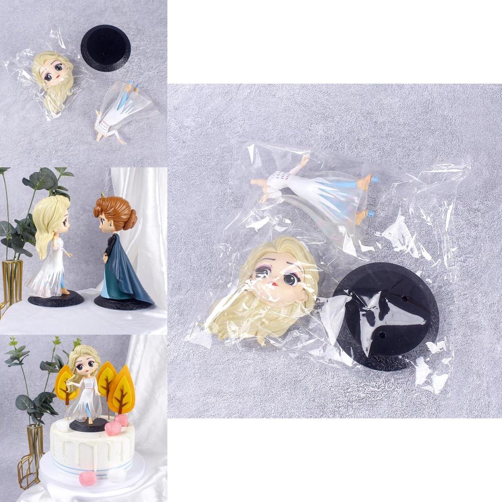 Frozen Pvc Elsa Anna Action Figure Toy Model Cake Topper Home Decor Birthday Gift