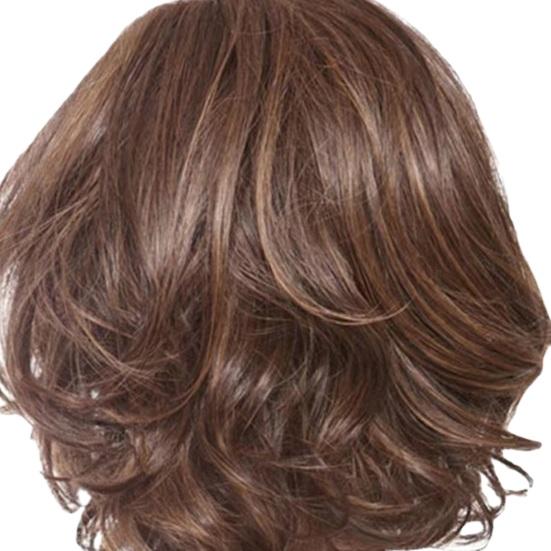 Женские короткие вьющиеся парики с частичной прической, естественный вид, парики из высокотемпературного шелкового волоса, долговечный модный пушистый парик коричневого цвета