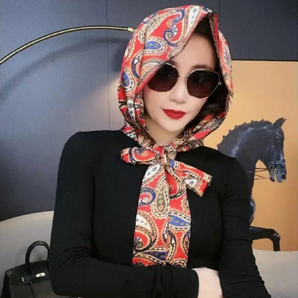 Women Islamic Hat Simulation Silk Muslim Turban Headscarf Baotou Hat Hijab Cap