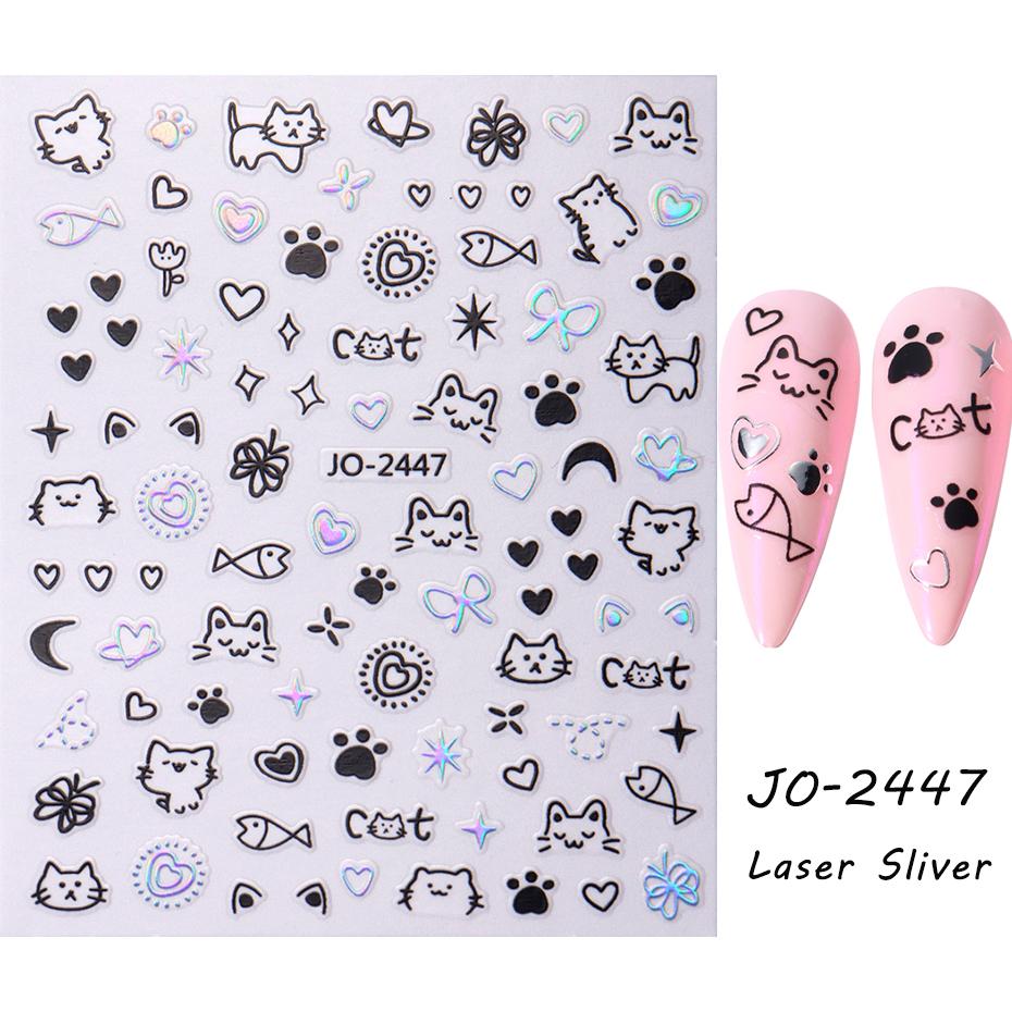 Xiaomi 3D Cartoon Cute Cat Nail Childlike Stickers Kawaii Puppy Dog Graffiti Animals Series New Nail Art Tattoo Design Manicure Decal