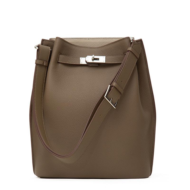 Новая сумка-ведро из коровьей кожи Togo, повседневная, на одно плечо, кожаная сумка-тоут SoKelly в форме подковы, на одно плечо