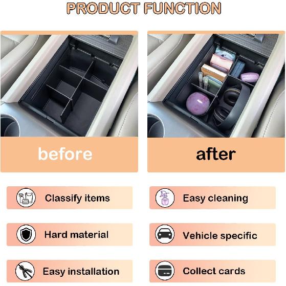 TACOBRO Center Console Dividers Compatible With Honda Pilot 2016- / Ridgeline 2017- / Passport - Accessories, Interior Armrest Ert Underseat Storage