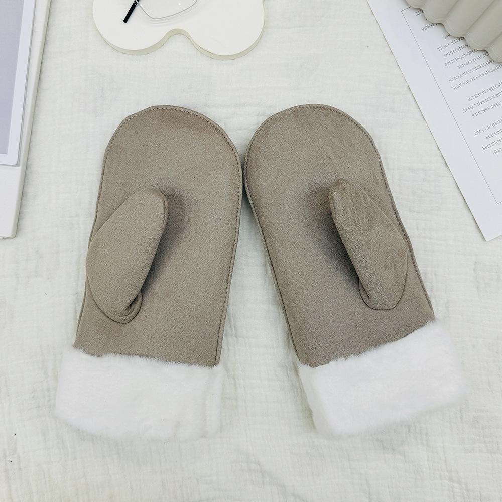 Варежки осень-зима плюс бархат теплые для студентов, велоспорта, холодной погоды - ветрозащитные перчатки