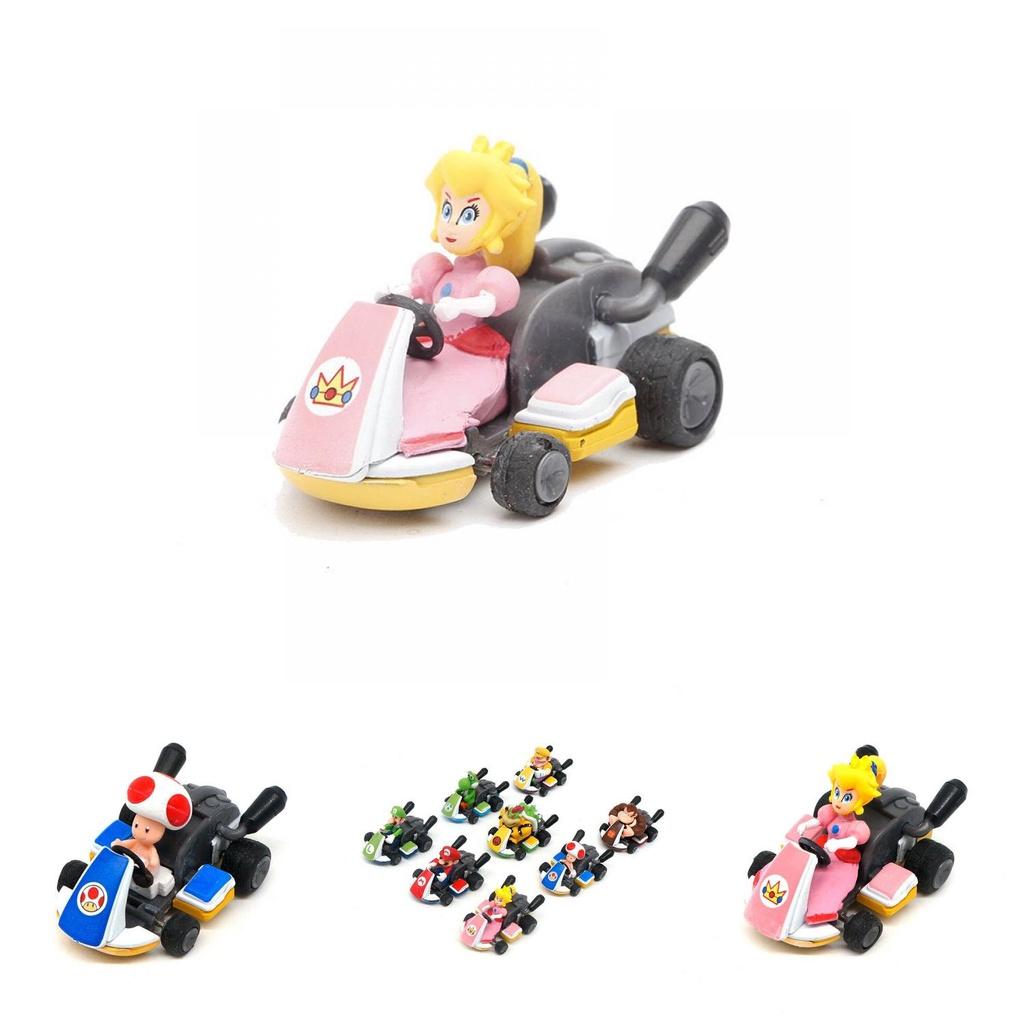 Stunning Super Mario Kart Pullback Autodoll Set With 8 High-quality Pvc Figures
