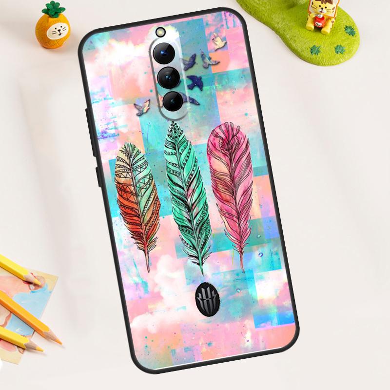 AZTEC FEATHERS Case For ZTE Nubia RedMagic 11 9 8 10 Pro Plus 8S 9S 10S Pro 5G 5S 6 7 6S 7S Pro 11 Air Cover