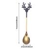 Tableware Christmas Deer Head Stainless Steel Christmas Spoons Tea Scoop Coffee Scoops Xmas Antlers