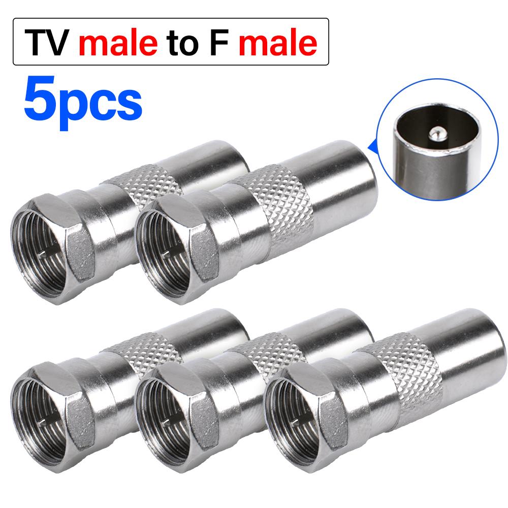 5 шт. F к ТВ Штекер/Гнездо Прямой РЧ Адаптер Разъем Коаксиальный Провод Клемма Никелированный Для Удлинителя ТВ-Антенны