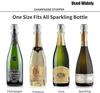 Leak-Proof Champagne Bottle Stoppers, Stainless Steel Reusable Wine Stoppers, Vacuum Sealer for Fresh Sparkling Wine