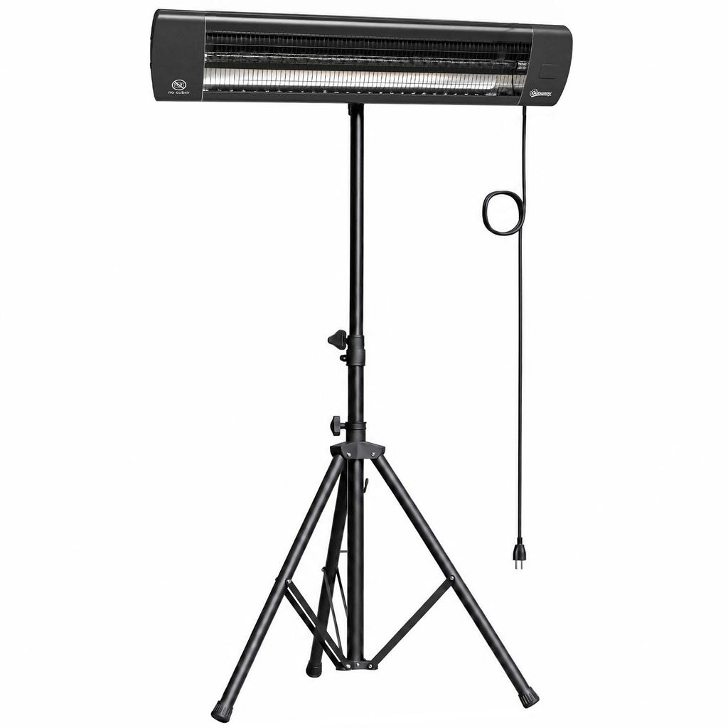 2500 W Electric Infrared Patio Heater, IP65 Outdoor Garden Heater with Tripod, 3 Heat Settings, 24H Timer, Black
