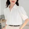 White Short-sleeved Shirt for Women In Summer Commuting Top Occupational ID Photo Shirt