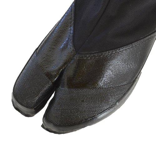 Marugo Jitsuyou All Black Japanese Tabi Shoes Black with 3 Clips