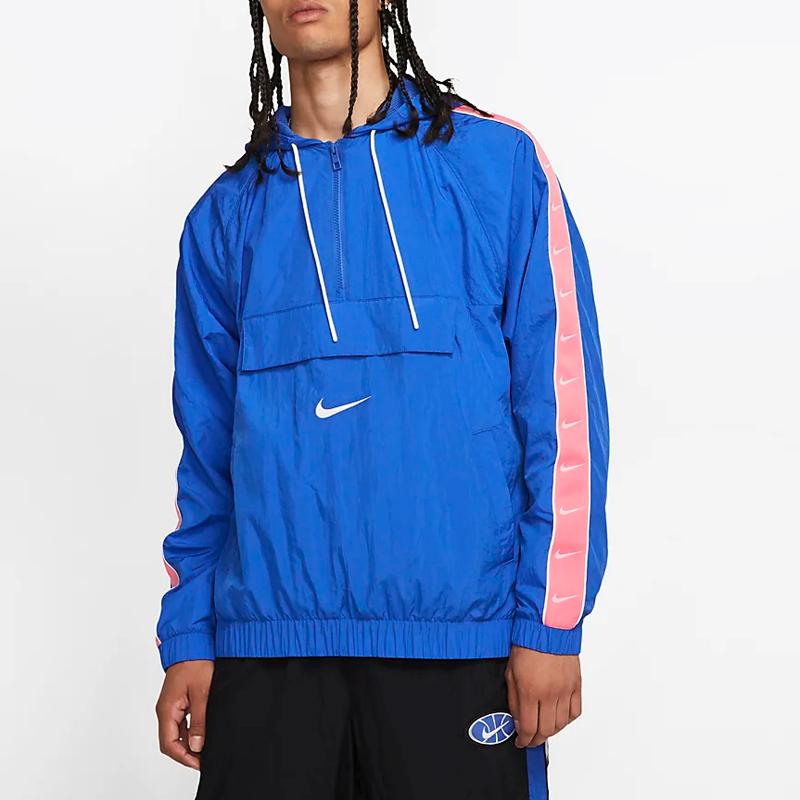 Nike Nsw Big Swoosh с капюшоном на молнии, мужская куртка, синяя, розовая CD0420-480