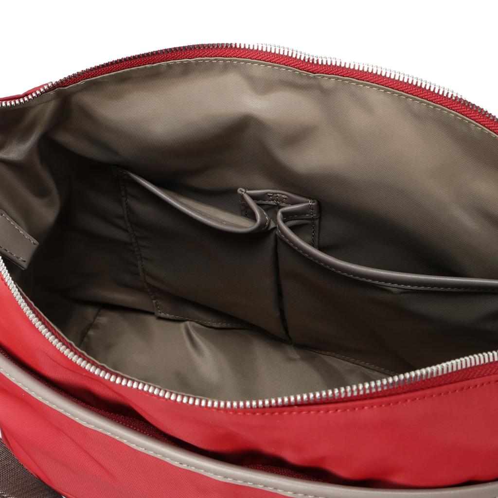 Наплечная сумка Нейлон x Переработанная кожа Комбинация Винный [Isaac] Многофункциональная женская (58)