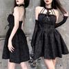 Women's Dark Goth Halloween Costume Women's Black Dress Long Dress Sexy Witch Costume