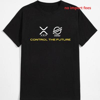 Cryptocurrency T-Shirt XRP XLM Coin Design, Future-Focused Themed Tee