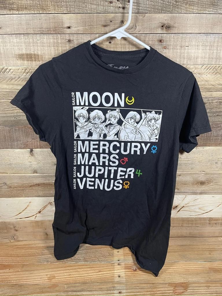 Sailor Moon T Shirt (S) Black Mercury Mars Jupiter Venus Tee Sm Short Sleeve Top