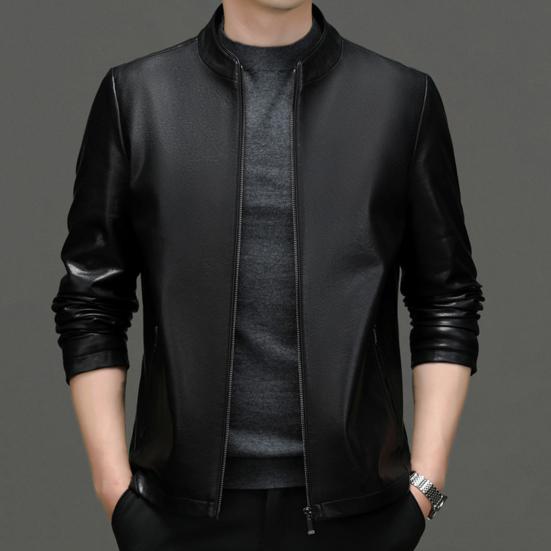 Мужская куртка с лацканами, длинным рукавом, застежкой-молнией, стандартный крой, пальто, однотонная короткая куртка из искусственной кожи, повседневная уличная верхняя одежда