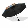Adorable Dog Patterned Automatic Opening/Closing Umbrella with Foldable Design and Iron Frame - Perfect Gift for Fans, Travelers, and Daily