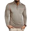 Men's Solid Color Button Lapel Long Sleeve Top Men's Casual Fashion Long Sleeve Top