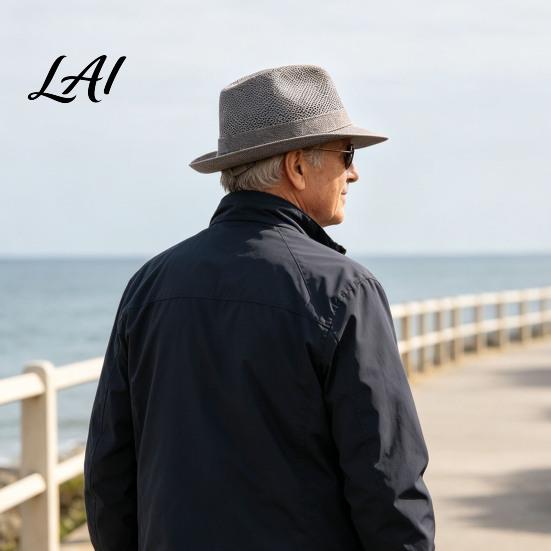 UV Protection Summer Hat Men's Breathable Sun Hat Mesh Wide Brim Fishing Cap for Middle Waterproof Aged Lightweight Foldable Outdoor Beach