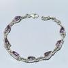 Natural Pink Amethyst Gemstone 925 Solid Sterling Silver Gift Bracelet 7-8" T3r33