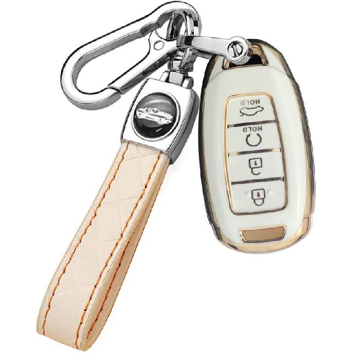 Чехол HIBEYO для брелока автомобиля 2018 2019 2020 2021 2022 Hyundai Santa Fe Venue Kona Veloster Palisade Elantra GT Аксессуары с брелоками Чехол-оболочка для ключей