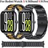 Металлический ремешок для Redmi Watch 6/5/4 Браслет из нержавеющей стали Наручный ремешок для Xiaomi Band 9 Pro/Mi Band 8 Pro Аксессуары для ремешка Correa