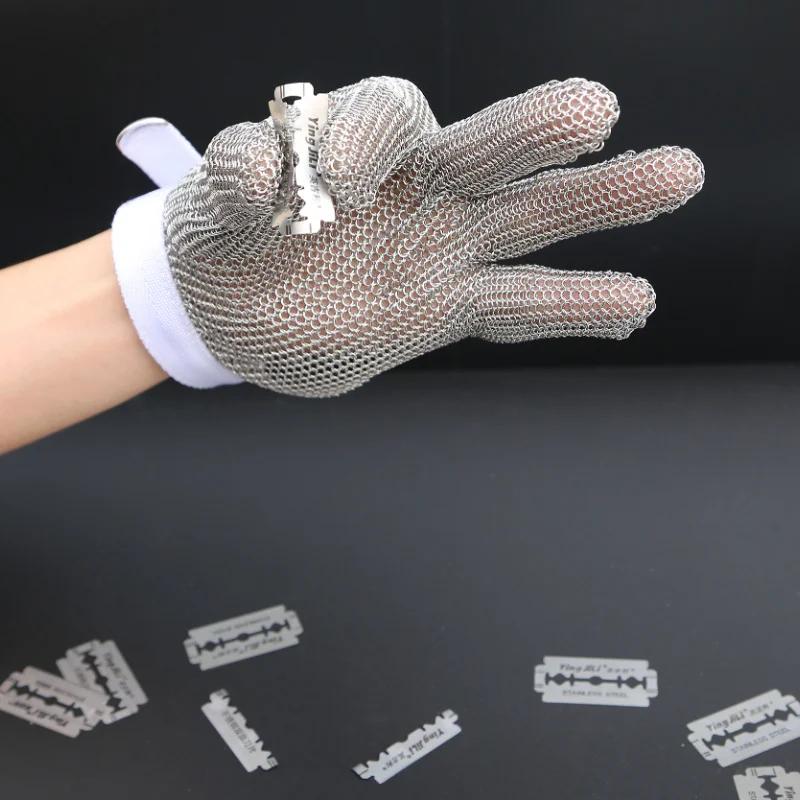 Защитные перчатки из нержавеющей стали, сетчатые перчатки, устойчивые к порезам ножом, кольчужные защитные перчатки для работы мясника на кухне