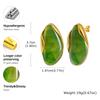 White Brown Green Resin Geometric Stud Earrings, Gold Plated Stainless Steel Earrings, New Design Jewelry for Women Gift