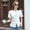 Летняя женская футболка в китайском стиле, тонкие тонкие топы с короткими рукавами