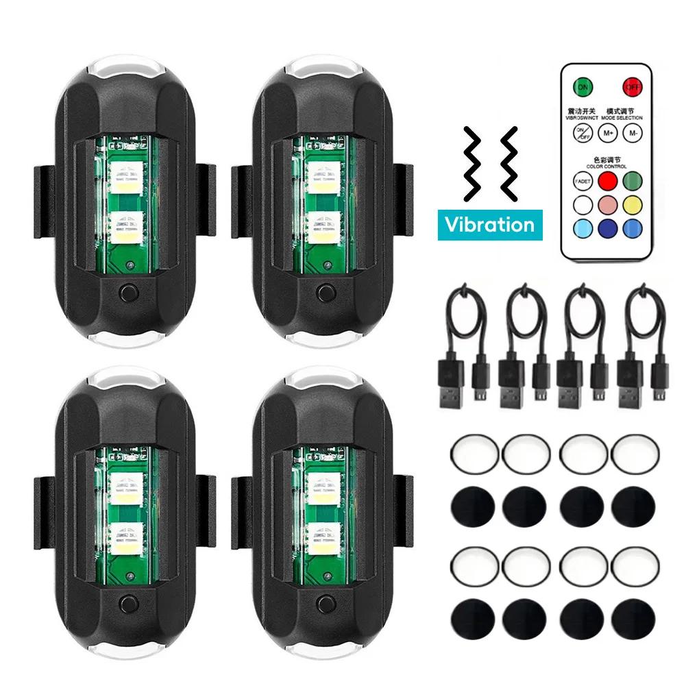 4X дистанционный светодиодный RGB предупреждающий фонарь для предотвращения столкновений, мини-магнитный сигнальный фонарь, стробоскоп для дрона, 7-цветный индикатор, лампа для мотоцикла