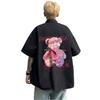 Zronlion Summer Short Loose Solid Plus Sizes Cute Bear Cool for and Size 2XL Men's Shirt, Sleeve, Fit, Moisture-Wicking, Quick-Drying, Color, Soft,