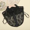 1PCS Fashion Front Tie White Fake Collar for Women Stand Detachable Collar Fake Girls Vintage Lace Ladies False Blouse Collar