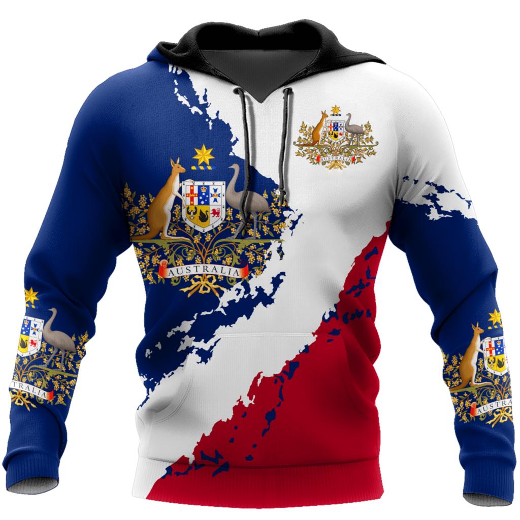 New Australia Men's Hoodies 3D Full Printing Kangaroo Autumn Long Sleeve Casual Australia Flag Streetwear Designer Hooded Hoodie