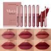 Набор помад Velvet Matte Nude, стойкий насыщенный пигмент, набор блесков для губ в форме капсулы, подарочная коллекция для женщин/девушек (6шт жидкая помада)