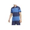 Logo Print Short Sleeve Polo With Ribbed Collar And Cuffs Men Tops Blue DM6951-410