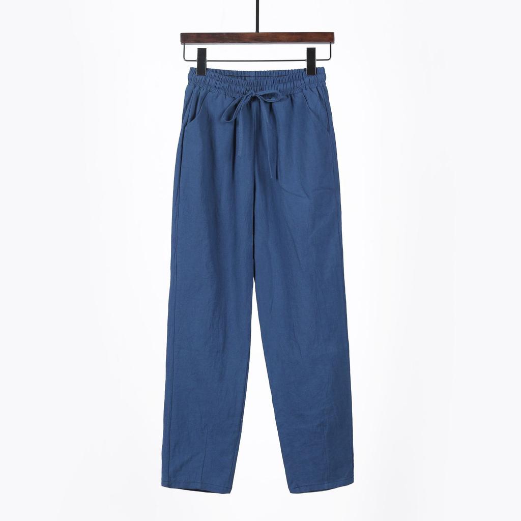 Casual Pants  Spring Summer and Autumn Loose High Waist Straight Versatile Nine-point Harlan Pants