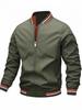 2025 Men's Spring/Autumn Casual Jacket - Exclusive European & American Solid Color Sportswear